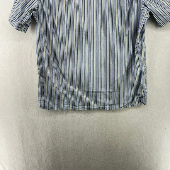 Banana Republic Button-Up Shirt Men's M Blue Yellow Classic Fit Striped Collared - Picture 9 of 12